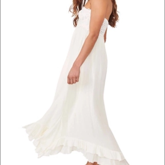 Free People strapless white dress boho dress beach wedding music festival dress - Picture 3 of 16